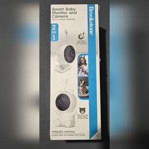 Brookstone Smart Baby Monitor And Camera With 2 Mounting Opitions